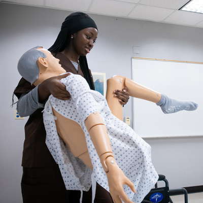 CNA student in class.