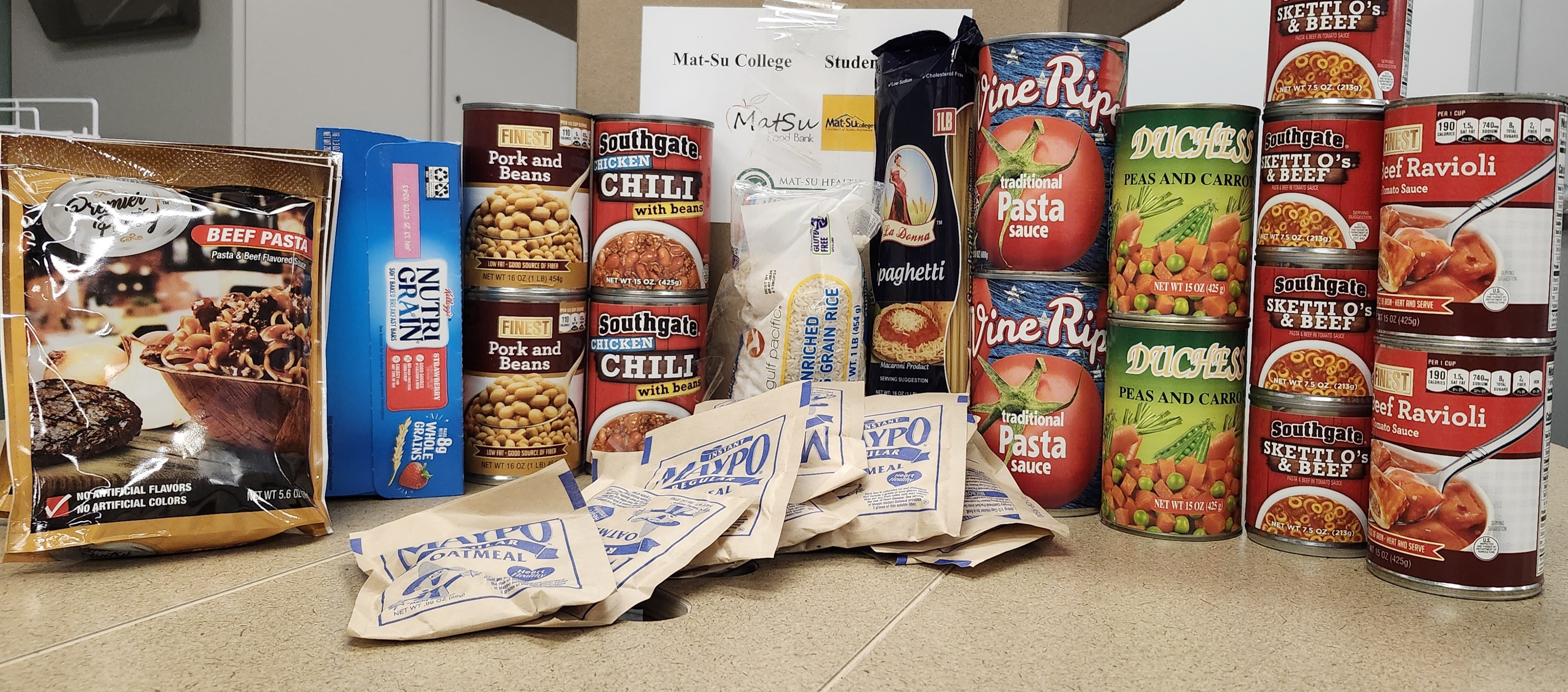 Contents of student food boxes.