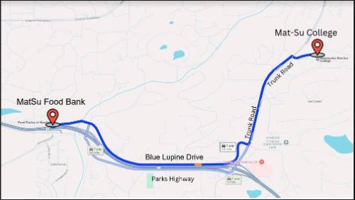 Map with directions to the Food Bank.